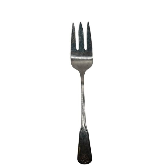 Oneida deluxe rogers Silver Medium Solid Cold Meat Serving Fork flatware glossy - Picture 1 of 2